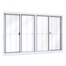 Janela de Correr Aluminio 4 Folhas com Vidro e Grade Abertura Central 100cmx150cm Ullian  - 2
