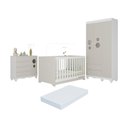Ver imagem 1 de Quarto de Bebê Completo Berço Americano 3 em 1 Colchão Suspiro Multimóveis Mp4640 Branco/off