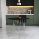 Ver imagem 1 de Mesa de Jantar Redonda 90cm Preta Clips 3 Pés Ferro Branco