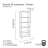 Estante Aço 6 Prateleira em Madeira Pandin Móveis - 3