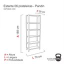 Ver imagem 3 de Estante Aço 6 Prateleira em Madeira Pandin Móveis