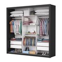 Ver imagem 5 de Guarda-Roupa Casal com Espelhos 3 Portas e 4 Gavetas 186cm Multimóveis CR35572 Preto/Madeirado