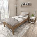 Ver imagem 1 de Cama de Solteiro Bege/Amendoa/Branco