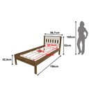 Ver imagem 4 de Cama de Solteiro CM8006 para Colchão de 88cm Marrom/Nogal/Branco