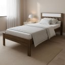 Ver imagem 1 de Cama de Solteiro CM8006 para Colchão de 88cm Marrom/Nogal/Branco