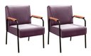 Ver imagem 2 de Kit 2 Poltronas Decorativas Jade Braços Fixo para Sala de Estar, Recepção - Veludo Roxo