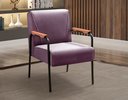 Ver imagem 3 de Kit 2 Poltronas Decorativas Jade Braços Fixo para Sala de Estar, Recepção - Veludo Roxo