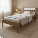 Ver imagem 1 de Cama de Solteiro CM8006 para Colchão de 88cm Bege/Amêndoa/Branco