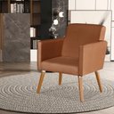 Ver imagem 1 de Poltrona Cristal Suede Escritórios e Recepção Pés em Madeira:terracota Suede