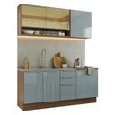 Ver imagem 2 de Armário de Cozinha Compacta 180 X 60 cm Rustic/Cinza Lux Madesa 05