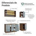 Ver imagem 4 de Armário de Cozinha Compacta 180 X 60 cm Rustic/Cinza Lux Madesa 05