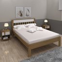 Ver imagem 1 de Cama de Casal Bege/Amêndoa/Branco