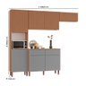 Cozinha Completa Modulada Bali New 100% Mdf Tuboarte 7 Portas e 2 Gaveta Freijó Grafite Canelado - 2