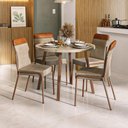 Ver imagem 1 de Conjunto Sala de Jantar 4 Cadeiras Veneza Petra Rosê Carraro