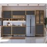 Cozinha Modulada Completa 6 Peças 12 Portas 4 Gavetas e Vidro Reflecta 100% Mdf Vicenza Espresso Móveis - 2