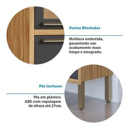 Cozinha Modulada com 6 Peças 12 Portas 4 Gavetas e Vidro Reflecta 100% Mdf Vicenza Espresso Móveis - 10