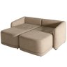 Sofá Cama para Sala de Estar 2 Lugares 196cm Montserrat K01 Veludo Bege - Lyam Decor - 6