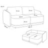 Sofá Cama para Sala de Estar 2 Lugares 196cm Montserrat K01 Veludo Bege - Lyam Decor - 5