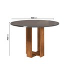 Ver imagem 3 de Mesa de Jantar 4 Lugares Redonda Tampo de MDF Jady Cinza/Mel