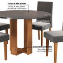 Ver imagem 5 de Mesa de Jantar 4 Lugares Redonda Tampo de MDF Jady Cinza/Mel
