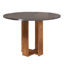 Ver imagem 1 de Mesa de Jantar 4 Lugares Redonda Tampo de MDF Jady Cinza/Mel