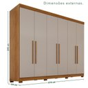 Ver imagem 3 de Guarda-roupa Casal 6 Portas 6 Gavetas com Pés 100% Mdf Órion Plus