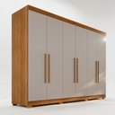 Ver imagem 3 de Guarda-Roupa Casal 6 Portas 6 Gavetas com Pés 100% MDF Órion Plus Off White/Cinamomo/Off-White