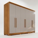 Ver imagem 3 de Guarda-Roupa Casal 6 Portas 6 Gavetas com Pés 100% MDF Órion Plus Off White/Cinamomo/Off-White
