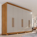 Ver imagem 1 de Guarda-Roupa Casal 6 Portas 6 Gavetas com Pés 100% MDF Órion Plus Off White/Cinamomo/Off-White