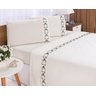 Jogo Lençol Casal Queen 400 Fiosveneza Palha com Verde 4pçs - 3