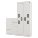 Ver imagem 1 de Guarda Roupa com Cômoda Meu Bebê Branco Brilho - Canaã