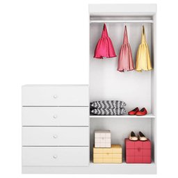 Guarda Roupa com Cômoda Meu Bebê Branco Brilho - Canaã - 2 Guarda Roupa com Cômoda Meu Bebê Branco Brilho - Canaã - 2