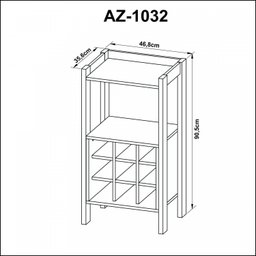 Adega para 9 Garrafas com Suporte para Taças AZ1032 - 4