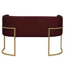 Namoradeira 2 Lugares Decorativa Luana Base Gold Veludo Bordô - Montanaris Decor Md Montanaris Decor - 2