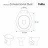 Tampa De Vaso Com Amortecedor Convencional Oval Branco - 6