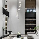Ver imagem 3 de Lustre Pendente Para Sala Pé direito Alto 5m MF - Branco