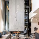 Ver imagem 2 de Lustre Pendente Para Sala Pé direito Alto 5m MF - Branco