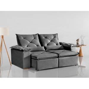 Sofa Grecia Retratil e Reclinavel 2,00 Metros Kasa Comigo Cor Cinza