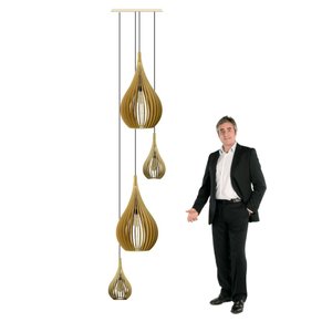 Lustre Pendente para Sala Pé Direito Duplo Sp-drop Marfim
