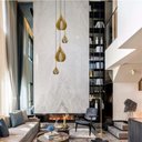 Ver imagem 3 de Lustre Pendente para Sala Pé Direito Duplo Sp-drop Marfim