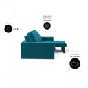 Ver imagem 5 de Sofá Capri 3 Lugares Retrátil 200cm Suede Verde Cia Lar Móveis
