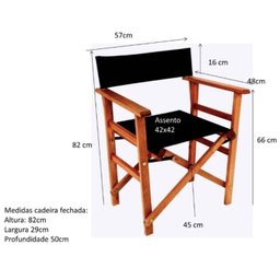 Cadeira para Jardim Estilo Diretor de Cinema  Madeira - 4