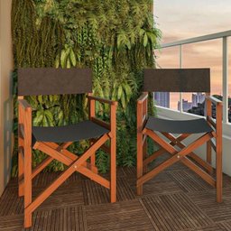 Cadeira para Jardim Estilo Diretor de Cinema  Madeira - 3