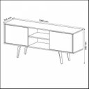 Ver imagem 4 de Rack Retrô para TV até 65 Polegadas 136cm 2 Portas R1464 Bege