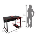 Ver imagem 6 de Mesa Gamer com e Porta Cpu ME4161 1 Prateleira 105cm Preto e Vermelho