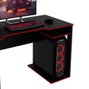 Ver imagem 3 de Mesa Gamer com e Porta Cpu ME4161 1 Prateleira 105cm Preto e Vermelho