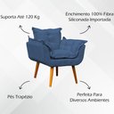 Ver imagem 7 de Kit 3 Poltronas Decorativa Alice Pé Trapézio 30cm Castanho - Suede
