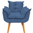 Ver imagem 2 de Kit 3 Poltronas Decorativa Alice Pé Trapézio 30cm Castanho - Suede