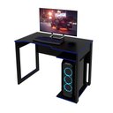 Ver imagem 3 de Mesa Gamer com e Porta Cpu ME4161 1 Prateleira 105cm Preto e Azul