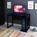 Ver imagem 1 de Mesa Gamer com e Porta Cpu ME4161 1 Prateleira 105cm Preto e Azul